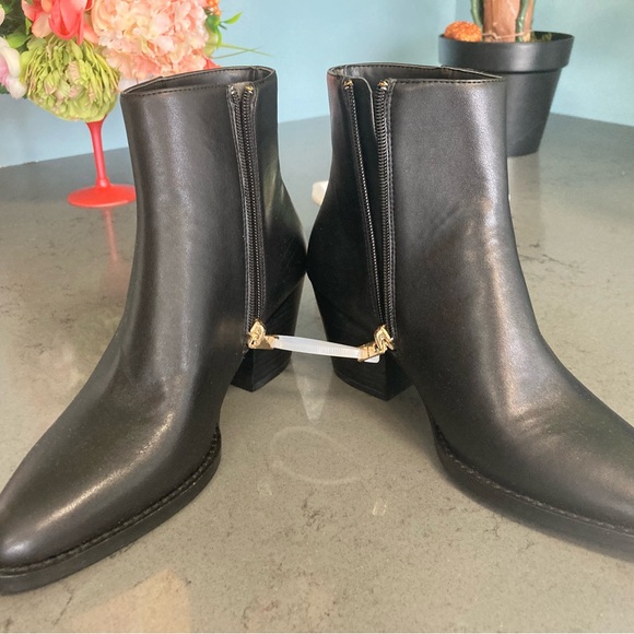 New with No Box, Light blemishes, Leather Black Booties - Picture 2 of 5